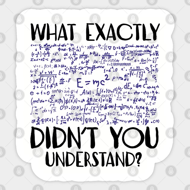What Exactly Didn't You Understand Sarcastic Physics Student Teacher Sticker by Anticorporati